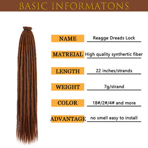Extensions de Cheveux Synthétiques Crochets <span class=keywords><strong>Blondes</strong></span>, Fausses Dreadlocks Longues Douces Faites à la Main pour Femmes - Product Image 3