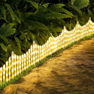 Solar LED RGB Zaun Lichter Outdoor Wasserdichte Landschaft PVC Zaun Panels mit Lichtern