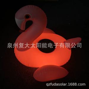 <b>Inflatable</b> Flamingo Pool Float Led Light Solar Powered Outdoor Decoration PVC Material - Product Image 1