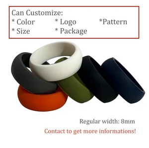 남성용 트렌디한 모던 실리콘 웨딩 링 세련된 컨템포러리 실리콘 밴드 - Product Image 1