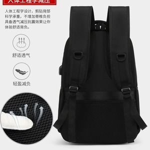 Shan Guan <b>Backpack</b> Oxford Cloth 16 Inch <b>Laptop</b> Business Travel Large Capacity Neutral Gender Solid Color - Product Image 3