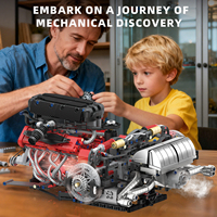 Modèle de blocs de construction MOC Supercar V12 Engine, 1610 pièces, plastique ABS, certifié CE, fonction de pulvérisation électrique, jouet pour enfants de 5 à 7 ans