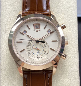 Reloj mecánico clásico redondo para hombre, estilo empresarial con correa de cuero genuino - Product Image 5