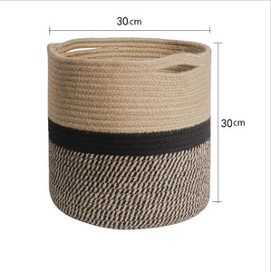 Factory Hot Sale <b>Storage</b> <b>Baskets</b> Woven Cotton Rope <b>Basket</b> Organizing Home Decoration - Product Image 5