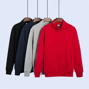 High Quality Men's Sports Custom Casual Printed Baseball Shirt Men's Uniform Zipper Jacket Hoodies Zip Up Collar Sweater