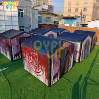 JOYFUL FUN Halloween Fantasy Paradis de labyrinthe gonflable-Maison d'aventure de carnaval immersive