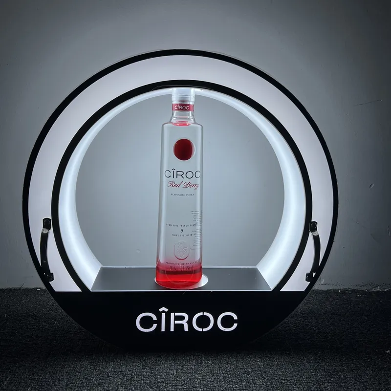 Custom Acrylic Led Champagne Bottle Glorifier Presenter For Nightclub Wine Sign Display