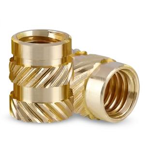 Insert fileté en laiton pour acier inoxydable, à sertissage à chaud, personnalisé, M4, entièrement fileté, manchon d'écrou pré-encravoué, écrou moleté pré-encravoué - Product Image 4