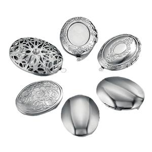 Collier avec pendentif médaillon photo, style rétro, relief floral, Saint Benoît, cœur, acier inoxydable, pendentifs médaillon photo - Product Image 5