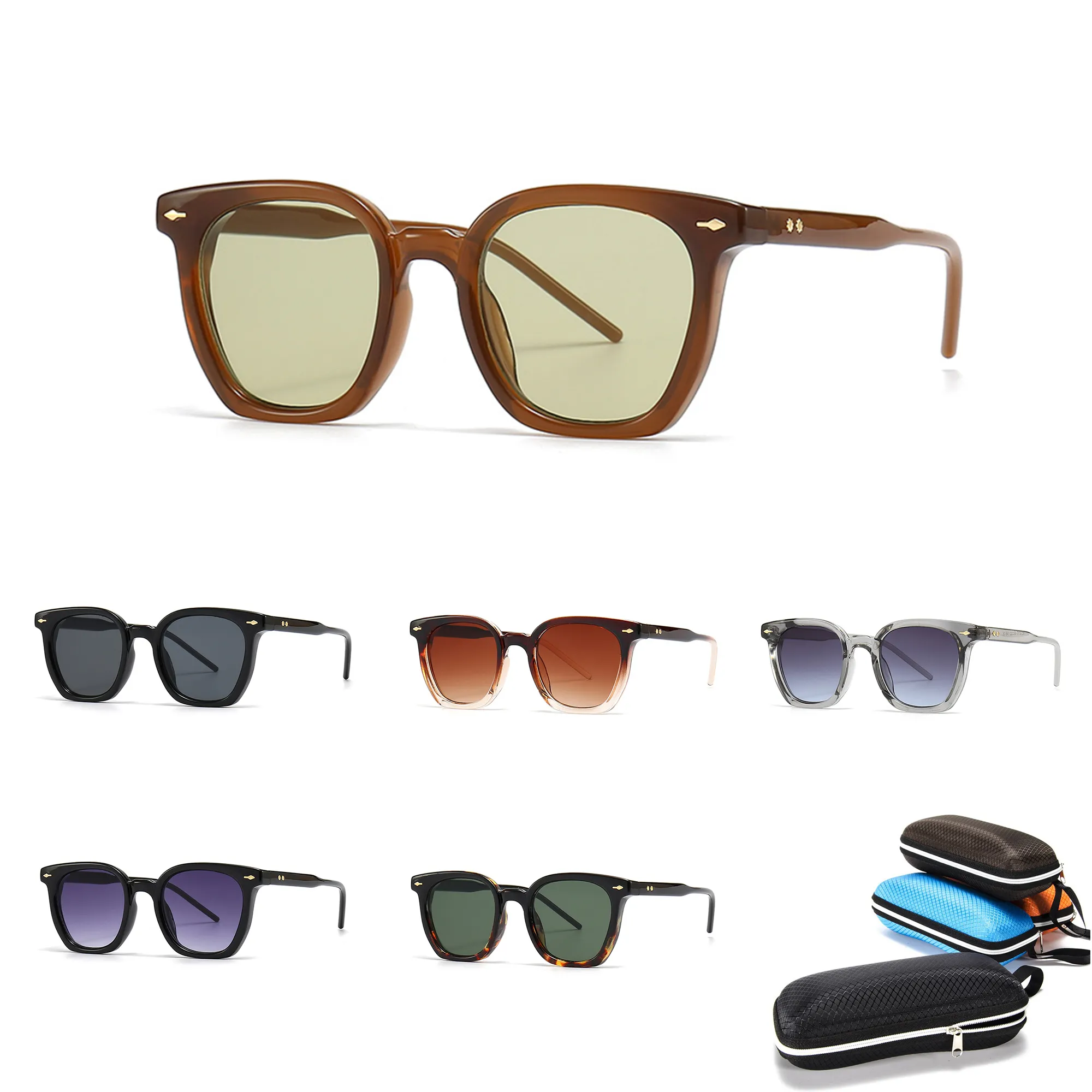 2023 Branded design multi-colors custom logo women men wholesale square shades with your logo cat 3 uv400 sunglasses