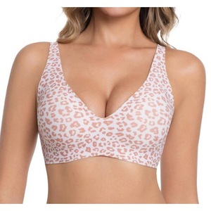 Reggiseno <span class=keywords><strong>Senza</strong></span> Cuciture con Logo Personalizzato, Motivo Leopardato Rosa, Intimo Femminile Sexy, Bralette Push-up <span class=keywords><strong>Senza</strong></span> <span class=keywords><strong>Ferretto</strong></span>, Fornitore di Lingerie con Etichetta Privata - Product Image 1