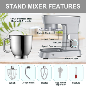 Appareils de cuisine Produits 800W 4.5L Mélangeurs de <span class=keywords><strong>pâtisserie</strong></span> professionnels Mélangeur de pâte de table en spirale - Product Image 6