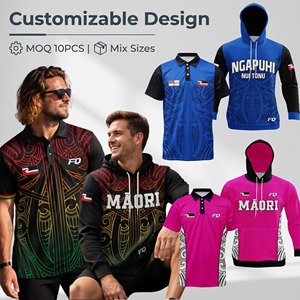 Custom NZ Maori Tuhoe Hoodies Sublimated Off Field Uniform Rugby <strong>Cricket</strong> Pullover <strong>Jumper</strong> Team Shirts Rasta Polyester Polo Shirts - Product Image 1