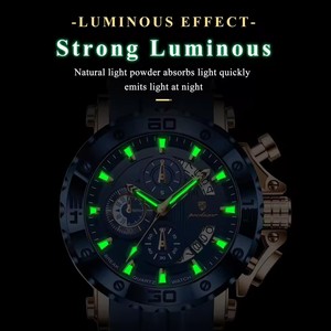 Reloj de Hombre de Lujo Original POEDAGAR, Cronógrafo, Resistente al Agua, Luminoso, Deportivo, con Calendario, Correa de Silicona, Reloj de Cuarzo para Hombre - Product Image 5