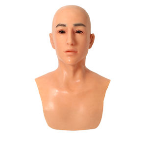 Máscaras de silicona para Cosplay de cara de hombre joven para mascarilla divertida de travesti, tocado de maquillaje, forma de pecho realista - Product Image 2