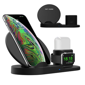 Chargeur sans fil <span class=keywords><strong>3</strong></span> en 1 rapide et intégré CE Dock support de charge chargeur de téléphone sans fil 10W pour <span class=keywords><strong>iphone</strong></span> pour iWatch pour <span class=keywords><strong>airpods</strong></span> - Product Image 1