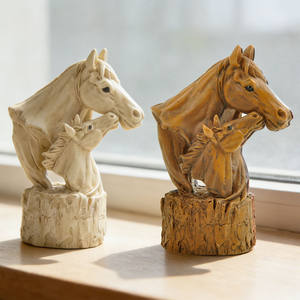 Statue de tête de cheval en résine, sculpture animale rustique vintage <span class=keywords><strong>pour</strong></span> la décoration de la maison, bureau, étagère, <span class=keywords><strong>cadeau</strong></span> idéal <span class=keywords><strong>pour</strong></span> l'inauguration d'une maison - Product Image 1