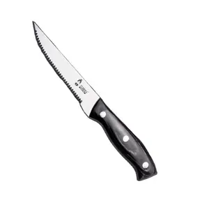 Pakka деревянной ручкой 5-дюймовый стейк нож 6 шт набор посуды высококачественная нержавеющая сталь набор ножей для стейка с подарочной коробкой