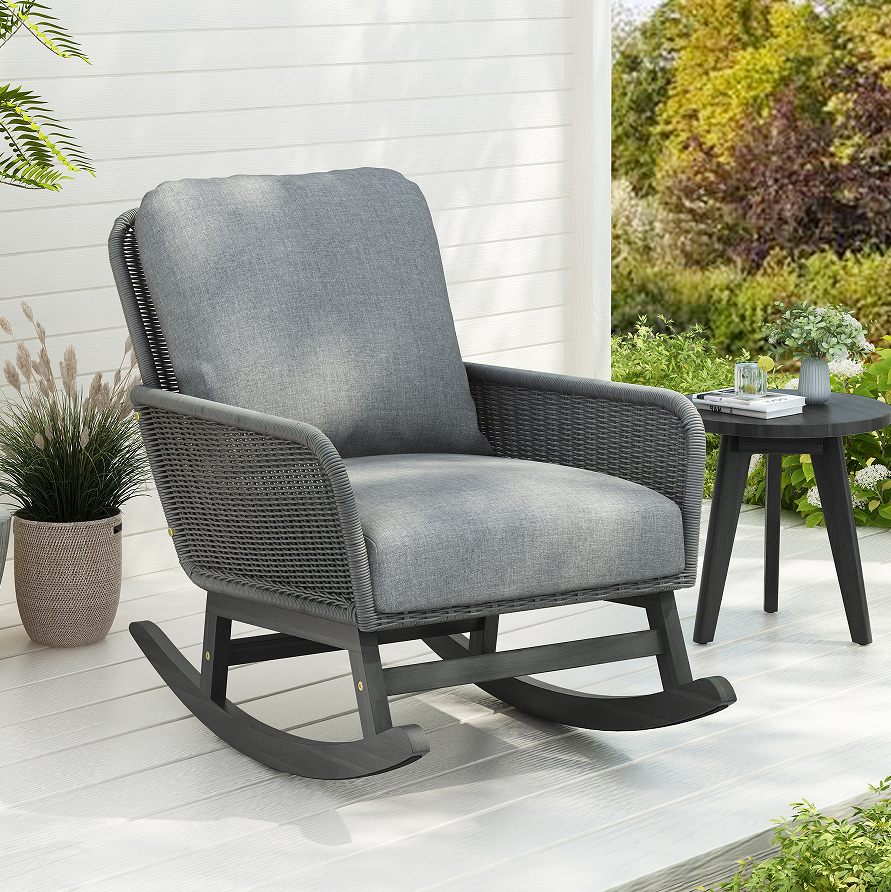 Gris + Ratán PE + Hierro + Tela Impermeable