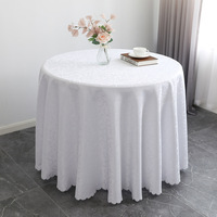 120 pouces Polyester rond personnalisé blanc fête mariage nappe nappes pour les événements