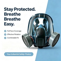 Masque respiratoire intégral en silicone liquide réutilisable avec filtres à particules ABEK1 remplaçables pour les travaux de construction et la protection contre la poussière