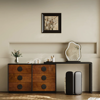 Coiffeuse de style américain avec 6 tiroirs, vente en gros d'usine, bureau de maquillage extensible avec miroir et éclairage