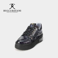Chaussures de skate pour hommes BUCCI BATANI, en cuir violet Balloonflower, tige en tissu Scabal, lacets, semelle extérieure en caoutchouc XL, SC070-E011