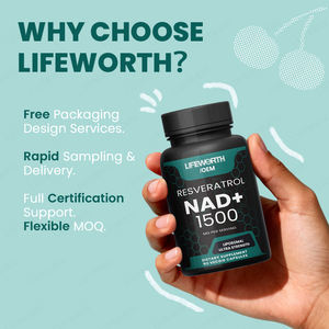Suplemen Nutrisi Lifeworth NAD+ Bersertifikat HACCP GMP 60 Kapsul/Botol untuk Mendukung Energi Seluler dan Perlindungan Antioksidan - Product Image 3