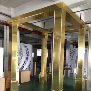 Vàng Acrylic Gương Gazebo 10ft Cưới Arch Thực Hiện Bởi Dịp Đồ Nội Thất