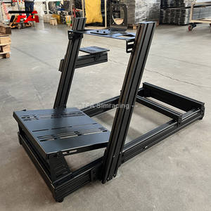 de conducción de <span class=keywords><strong>coche</strong></span> con soporte de monitor único, kit de simulación de carreras de extrusión de aluminio negro, 4080 - Product Image 2