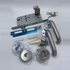 ANLI, venta al por mayor, manija de puerta delantera tipo palanca de tubo ignífugo para apartamento de acero inoxidable - Product Image 1