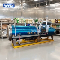 Stérilisateur automatique à pulvérisation d'eau Mosen pour bocaux en verre, boîtes de conserve, sachets rétractables, bouteilles en PP, usine de transformation alimentaire