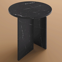 Wabi-sabi table basse en pierre de travertin naturelle, table de salon minimaliste et ronde