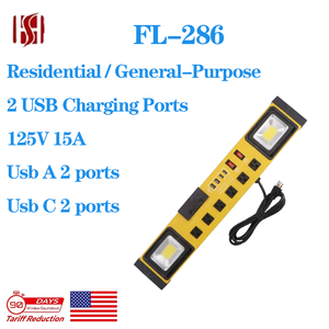 Protetor de Surto Elétrico DC 15A 125V 60HZ SJT 14AWG com 6 Tomadas USB Material PVC - Product Image 2