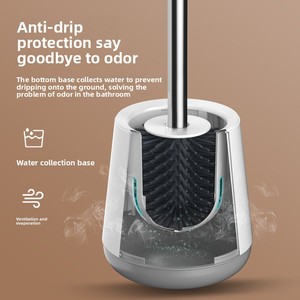 Meilleures ventes transfrontalières : Ensemble de <span class=keywords><strong>brosse</strong></span> de toilette murale en plastique à long manche et poils doux - Product Image 3