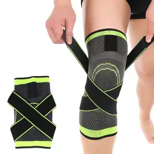 Improved Circulation Compression Knee Sleeve Support Add Pressure Strip Knee Guard