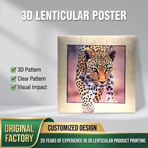 <span class=keywords><strong>Affiches</strong></span> lenticulaires 3D personnalisées en plastique, effet <span class=keywords><strong>de</strong></span> changement d'image, animation paysage et animaux pour la décoration intérieure - Product Image 1