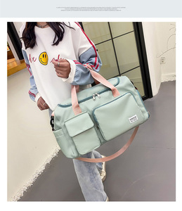 กระเป๋าถือสะพายไหล่ไนลอนขนาดใหญ่สำหรับผู้หญิง กระเป๋าออกกำลังกายกันน้ำ กระเป๋าเดินทางดีไซน์เนอร์ - Product Image 5