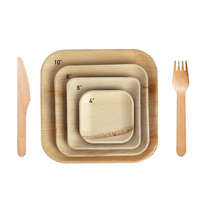 Pacchetto personalizzato foglie piatti cena compostabili foglia di bambù piatti monouso robusti rotondi/quadrati per feste - Product Image 3