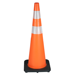 Cônes de signalisation de sécurité en PVC de 36 pouces avec col réfléchissant pour la circulation routière, le stationnement et l'entraînement au trafic - Product Image 1