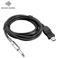 Cable de Audio Green Audio GAZ-CB25 con Interfaz USB Macho a Conector de 6.35mm (TRS) para Micrófono