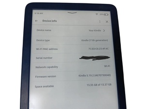 คุณภาพเยี่ยม รอยขีดข่วนปานกลาง Kindle รุ่นที่ 11 ความจุ 16 กิกะไบต์ สีฟ้า C2V2L3 แท็บเล็ตราคาถูก มือสอง ระบบ Android Windows ไม่มีบริการหลังการขาย - Product Image 4