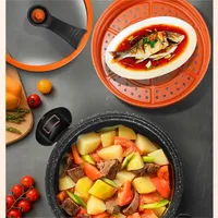 Marmite Micro-Pression Ménagère Grande Capacité 8L 28cm, Cuisinière Tout Usage Antiadhésive pour Gaz et Induction
