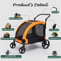 Chariot multifonctionnel 4 roues toutes saisons pour animaux de compagnie, idéal pour les voyages en extérieur, grand chariot pliable en alliage d'aluminium pour chiens et chats