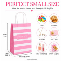Sacs en papier kraft rose avec poignées, petits sacs cadeaux pour le commerce de détail, les fêtes, les mariages, emballage de cadeaux, vente en gros