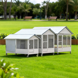 Luxe moderne duurzame binnen/buiten hondenhok comfortabel ijzeren huisdierenmeubilair kennel met knoopsluiting waterdichte schuilplaats - Product Image 6