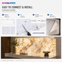 Panneau LED RGBW DC24V 500*250mm à lumière uniforme, découpable, pour rétroéclairage de marbre sous pierre, plafond blanc, garantie 5 ans