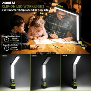 <span class=keywords><strong>RYobi</strong></span> 18V alimenté par batterie 30W projecteur 2400LM LED Clip de travail lumière pour réparation de voiture Camping travail d'urgence électronique grand public - Product Image 3