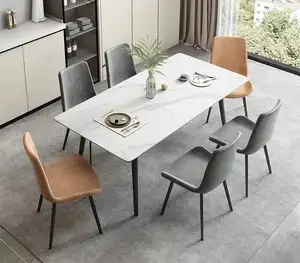 LC обеденная тюльпан обеденные стулья набор 6 современная домашняя мебель рок топ стол и стул набор из 6 обеденных столов обеденный стол набор