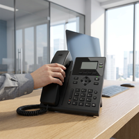 Telepon VoIP SIP KS30 dengan Layar LCD 2,3 inci Backlit, Suara HD, 2 Akun SIP, untuk Bisnis, Berbasis Linux, Kompatibel dengan LAN Kabel, IP PBX, dan IMS
